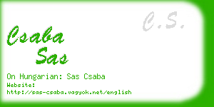 csaba sas business card